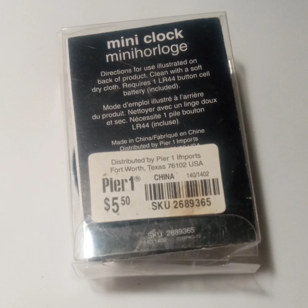 ✦ Pier 1 Imports Mini White Twin Bell Alarm Clock NOS Vintage Boho ✦